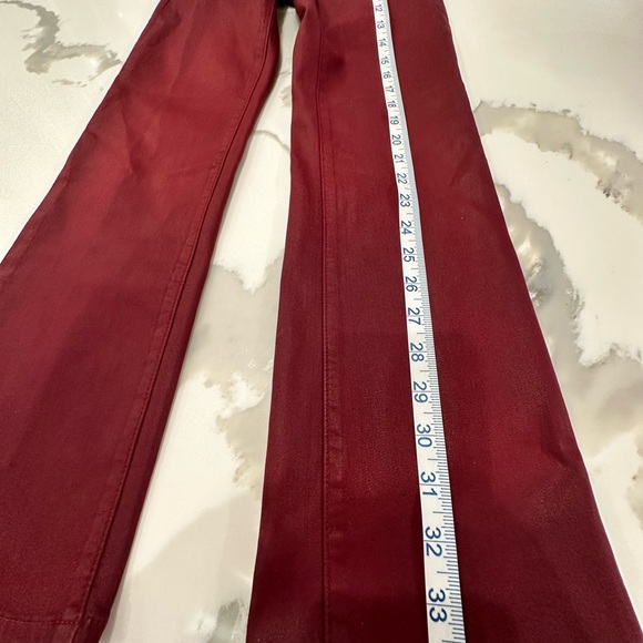 J Brand coated Jeans Sz 23 Super Skinny' Mid Rise Merlot. - Picture 4 of 9
